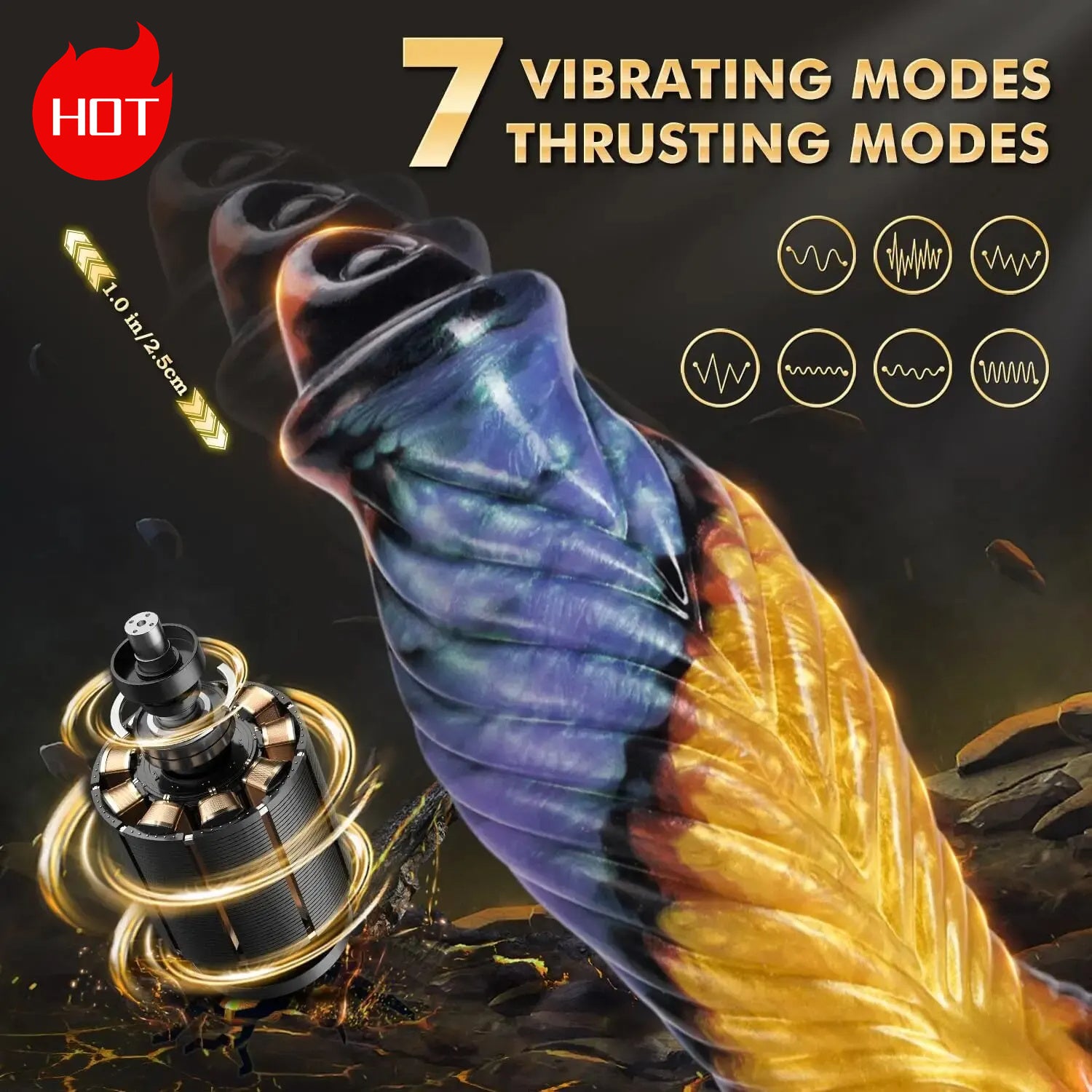 Thrusting Dragon Dildo Fantasy Butt Plug - Remote Control Colorful Wom Domlust Thrusting Dragon Dildo Fantasy Butt Plug - Remote Control Colorful Wom Domlust
