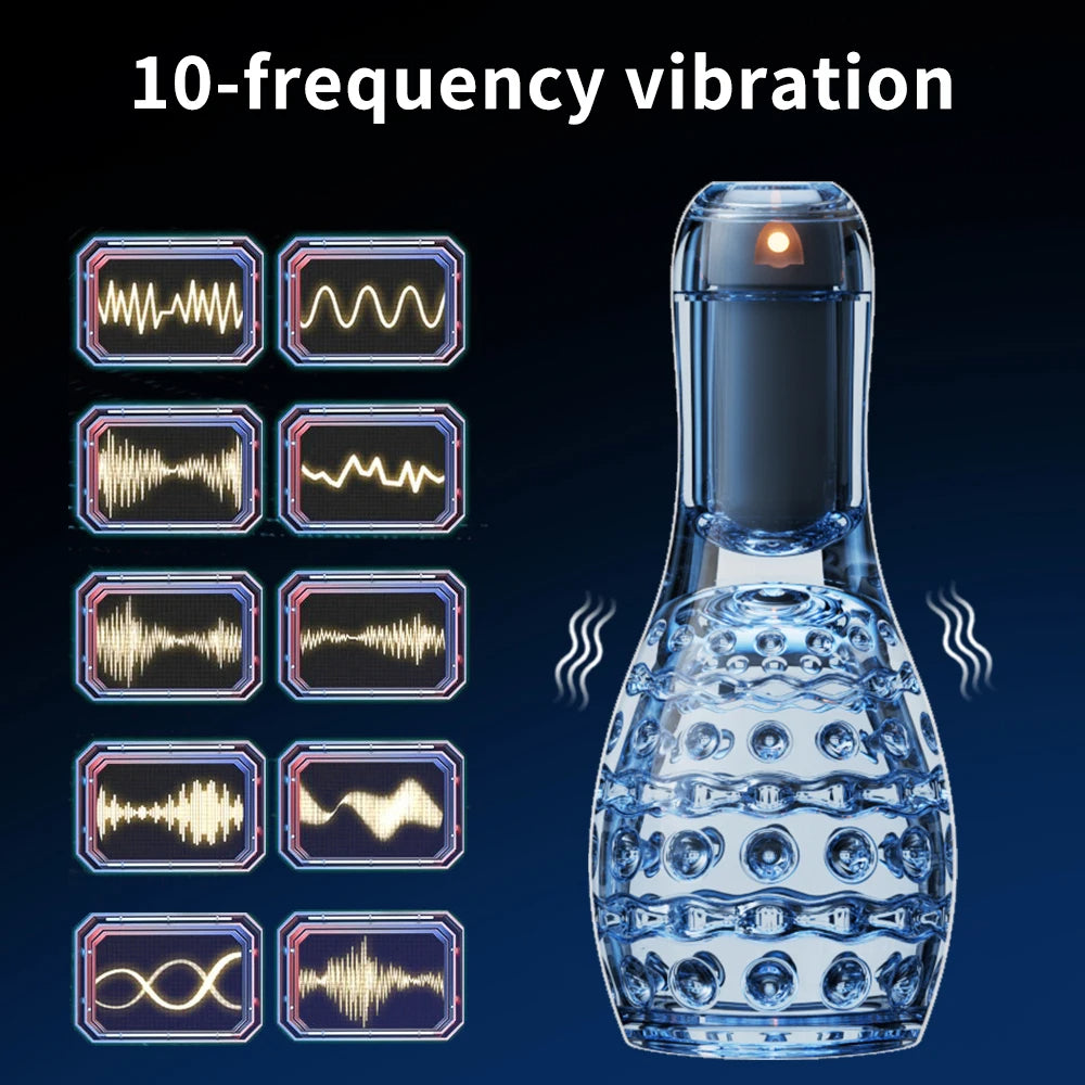 Masturbateur masculin vibrant de poche de chatte - Fellation Silicone Vagins Pénis Masturbation Sex Toy