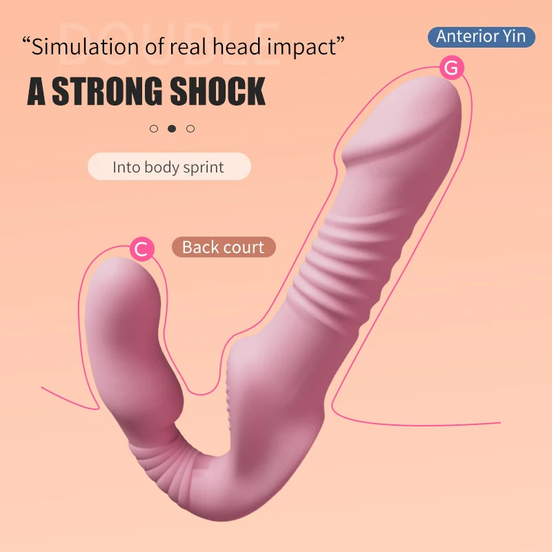 Ferngesteuerter Stoßdildo – Strap-On-Dildo-Vibrator-Sexspielzeug für Frauen