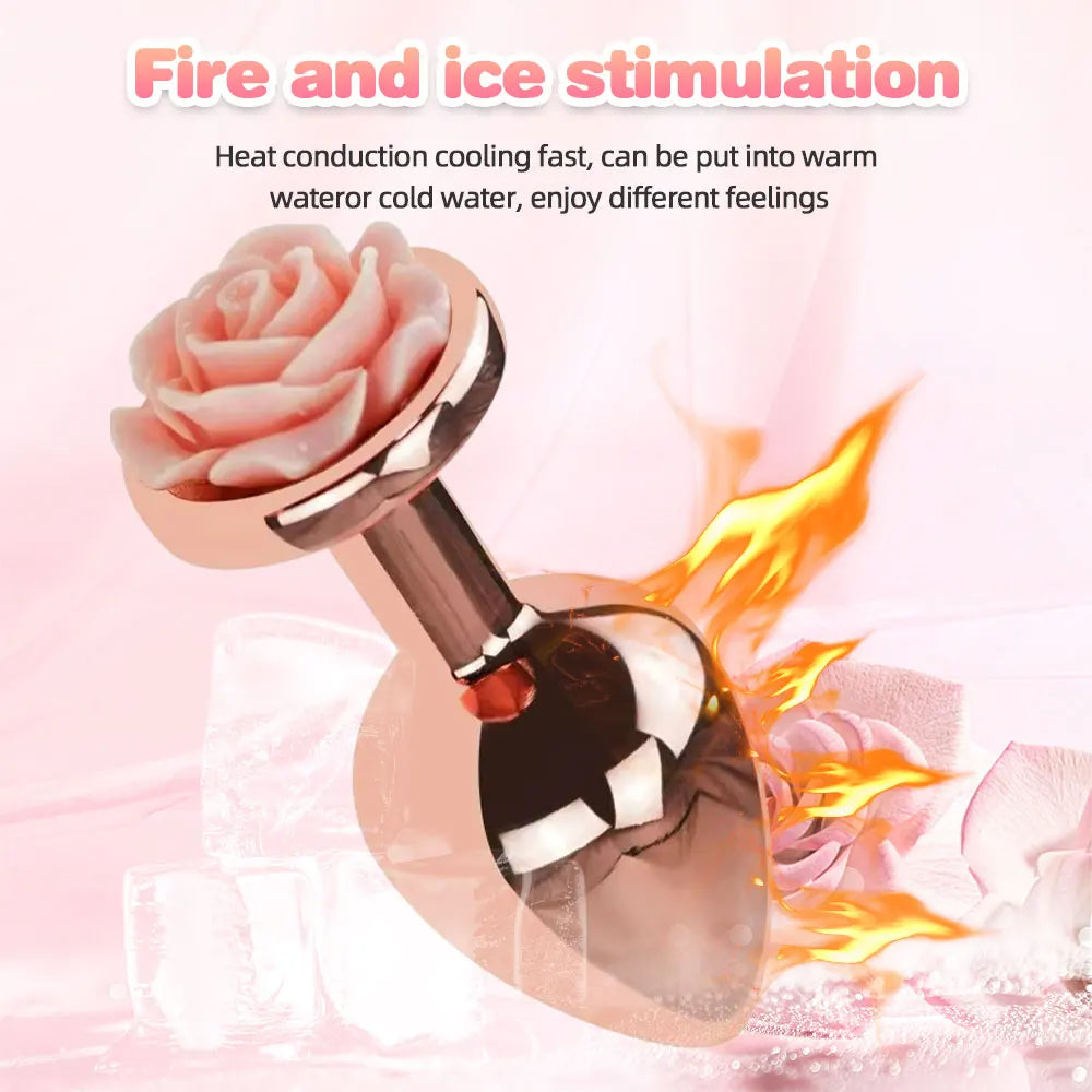 Roségoldener Buttplug – 3-teiliger Metall-Analplug, Sexspielzeug für Männer, Frauen, Anfänger