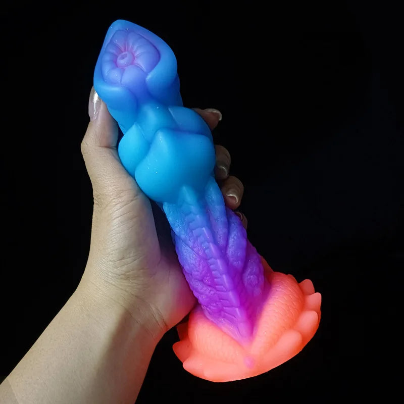 Godes Dragon Lumineux Énorme Plug Anal Anal - Gode Monstre Doux Sex Toys pour Femmes