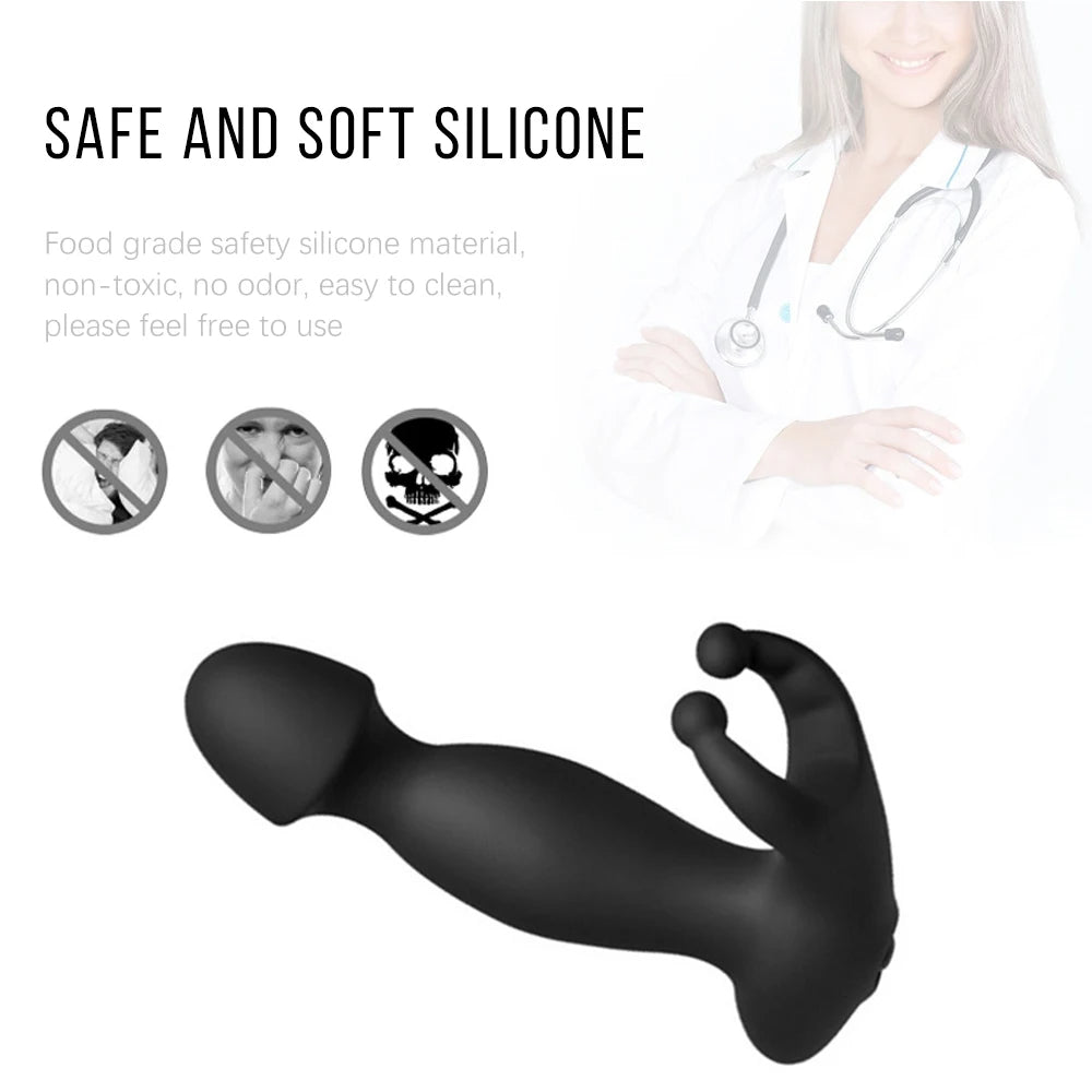 Vibrating Anal Plug Prostate Massager - Clit Clamp Cock Ring Couple Sex Toy