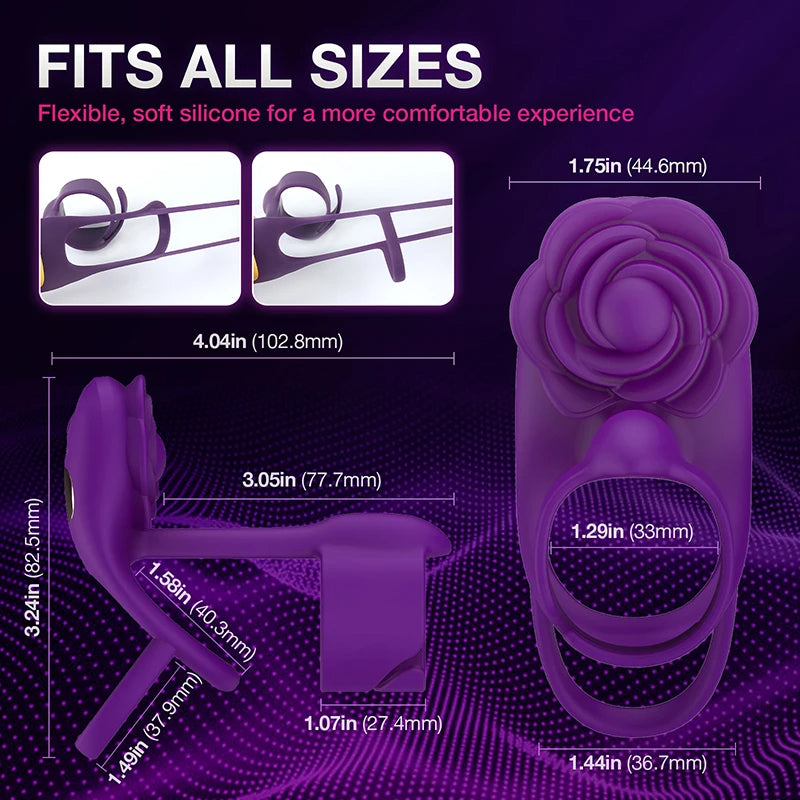 Anneau pénien vibrant télécommandé Domlust - Stimulateur de clitoris rose violet, jouet sexuel pour couple