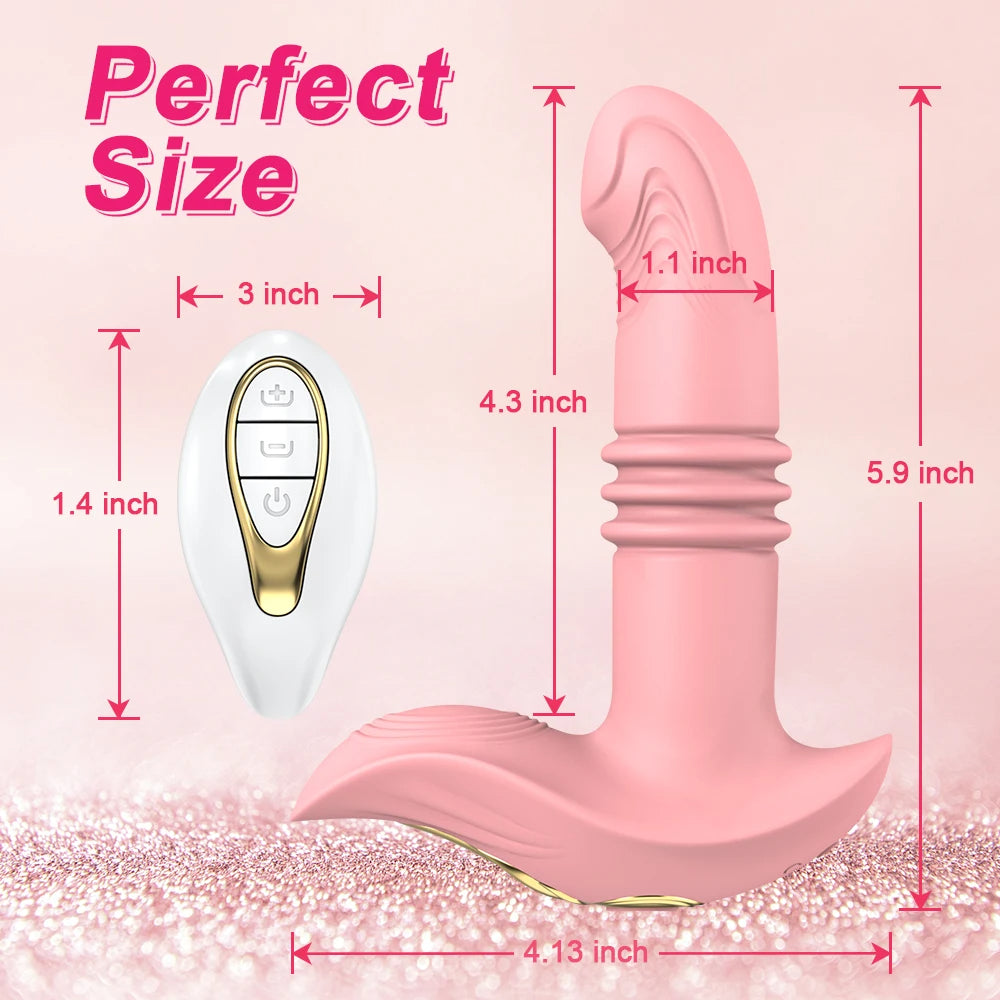 Vibromasseur à poussée de culotte télécommandé - Stimulateur de clitoris point G Plug anal vibrant