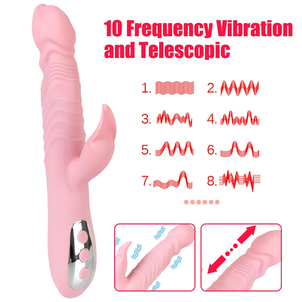 Klitorisklemmen Thursting Vibrator – Realistischer Dildo, Wärme-Sexspielzeug für Frauen