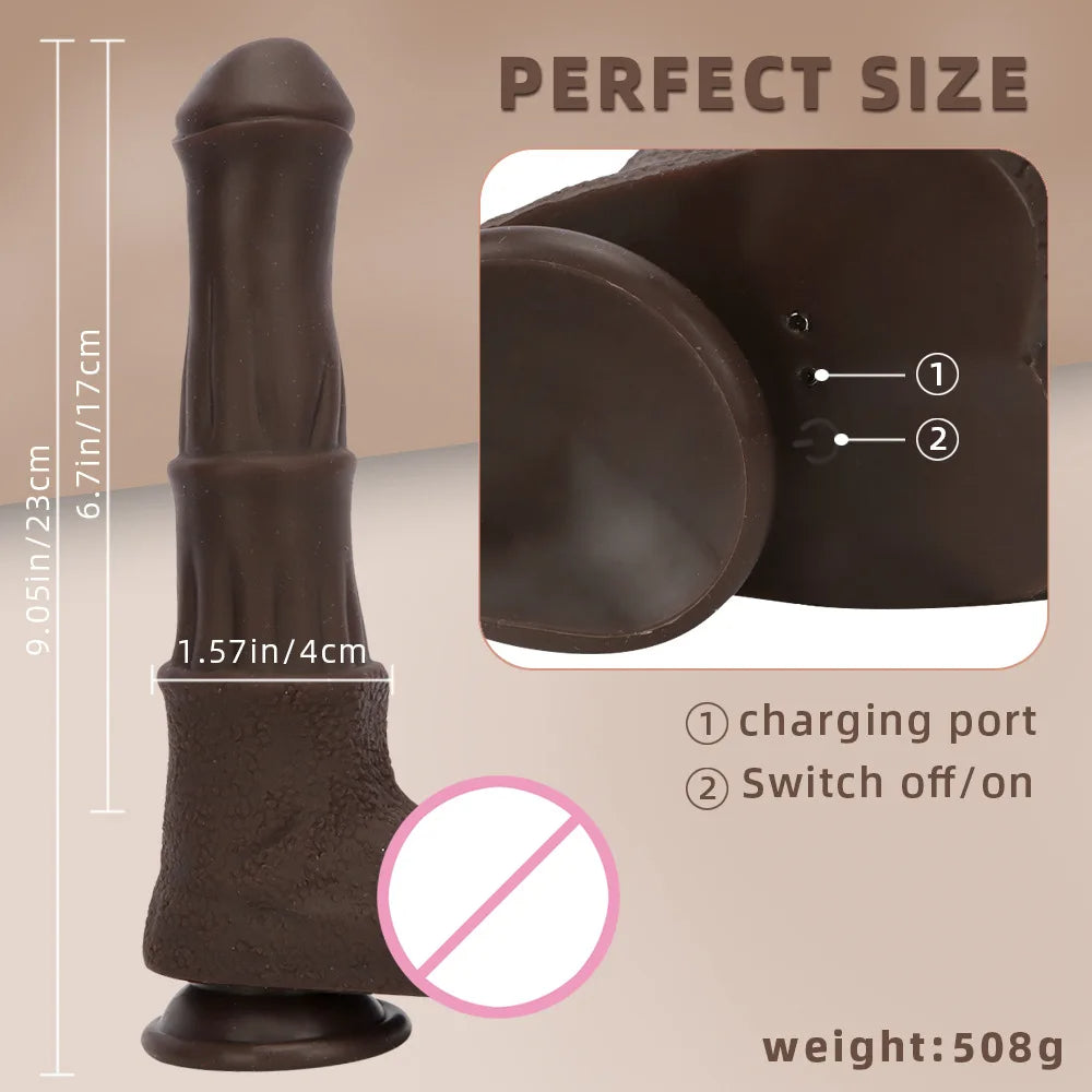 Remote Control Thrusting Huge Horse Dildo - Realistic Animal Vibrating Dildos Butt Plug