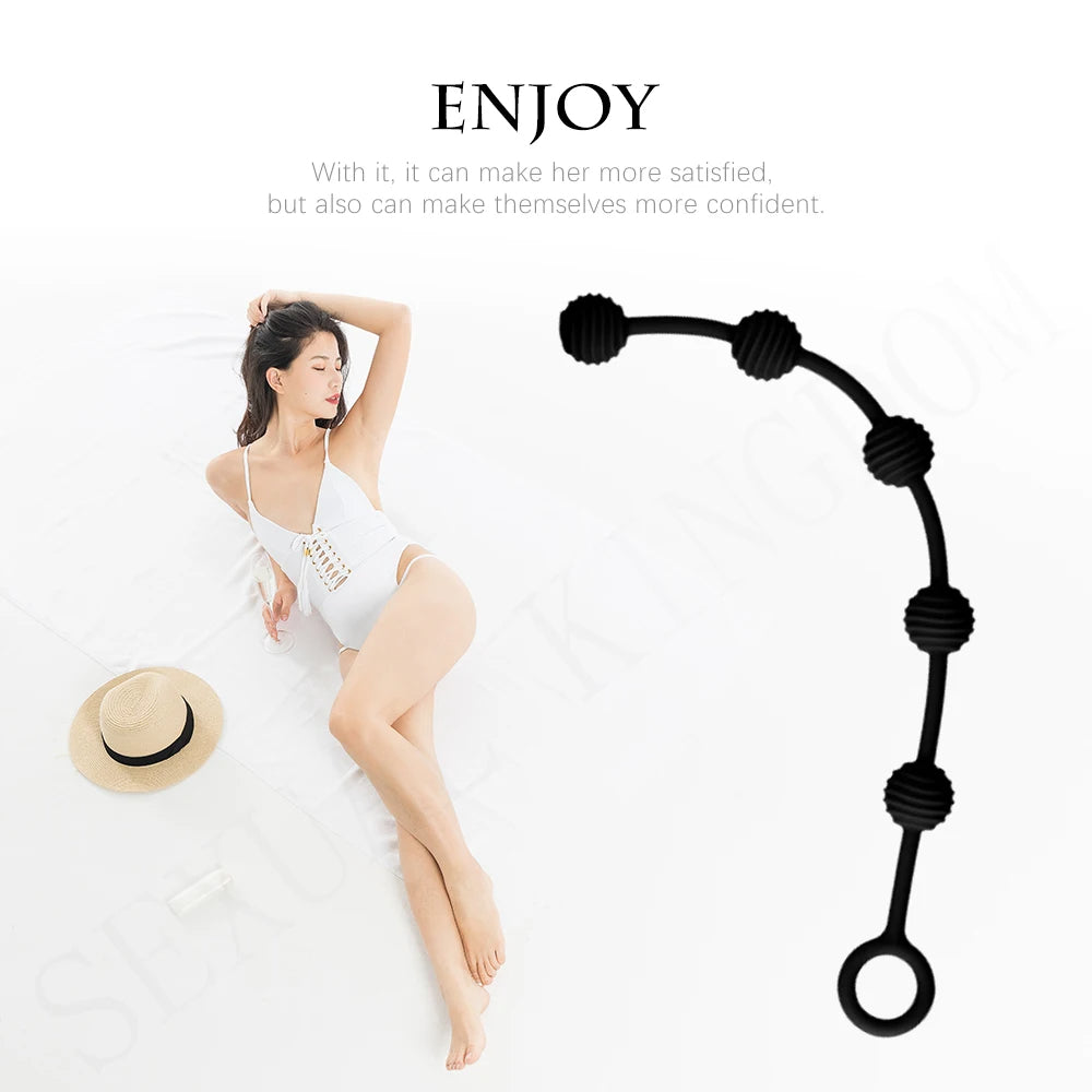 Großer Analperlen-Buttplug – langer Analdildo, Prostata-Massagegerät, Sexspielzeug