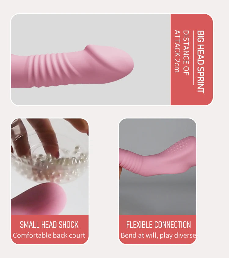 Ferngesteuerter Stoßdildo – Strap-On-Dildo-Vibrator-Sexspielzeug für Frauen