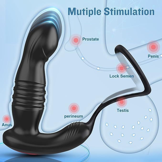 Vibrateur anal de gode de poussée d'anneau de coq vibrant de contrôle d'APP - jouets sexuels masculins de contrôle à distance