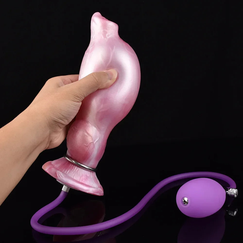 Gode gonflable pour chien, Plug anal, extenseur de gode Anal en Silicone exotique, jouets vaginaux pour la prostate