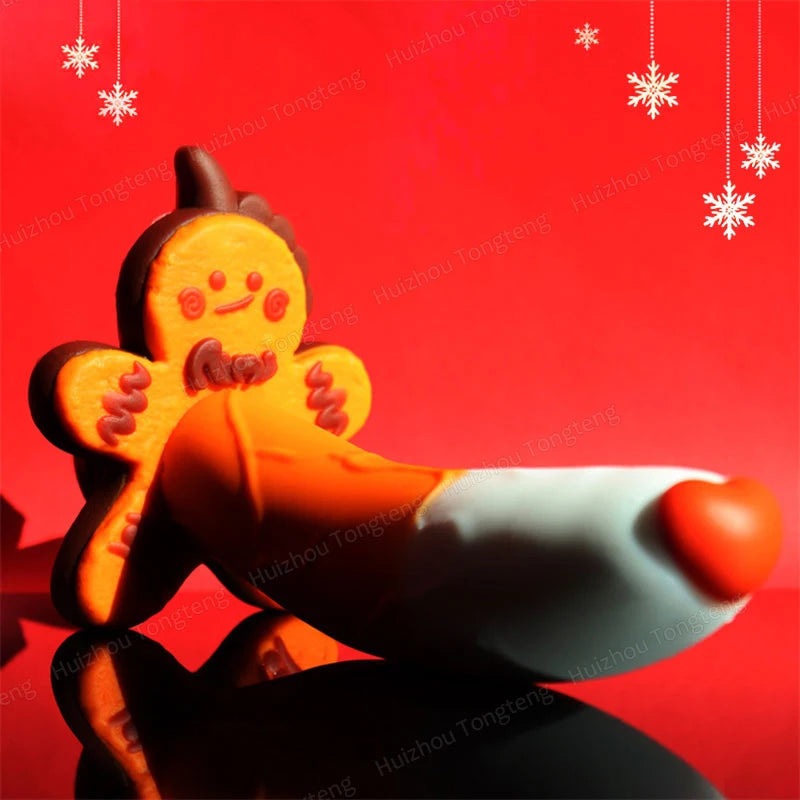 Sangle colorée sur gode godemichet anal - bonhomme en pain d'épice en silicone godes réalistes jouet anal