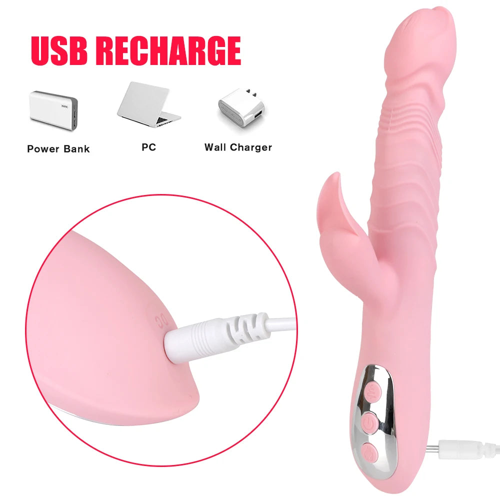 Klitorisklemmen Thursting Vibrator – Realistischer Dildo, Wärme-Sexspielzeug für Frauen