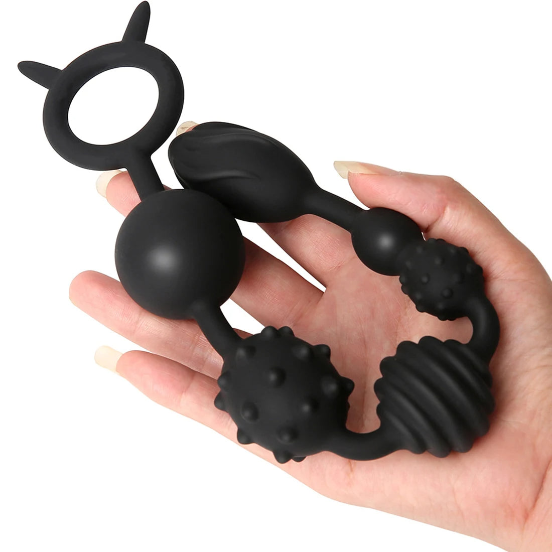 Gros gode anal en silicone souple avec perles anales et extension anale - Jouets sexuels