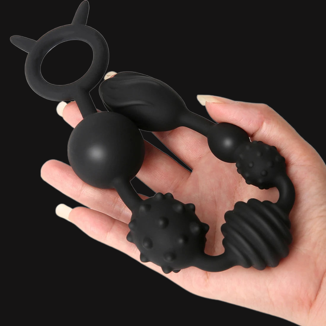 Gros gode anal en silicone souple avec perles anales et extension anale - Jouets sexuels