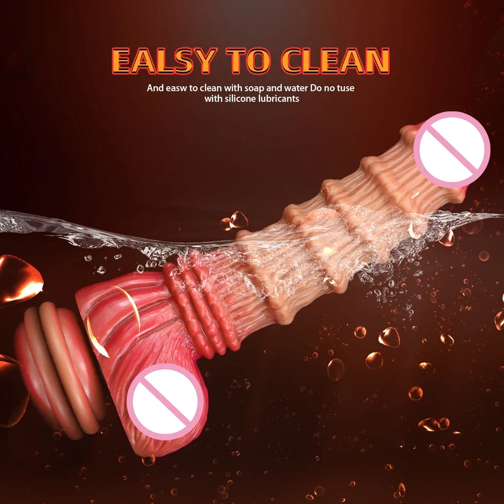 Huge Monster Anal Dildo Butt Plug - Big Threads Fantasy Dildos Female Sex Toy