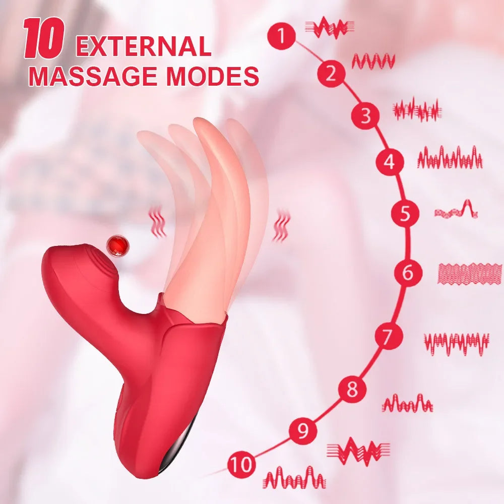Stimulateur de point G de clitoris de langue réaliste-fantastique vagin léchant clitoridien sucer jouet sexuel féminin
