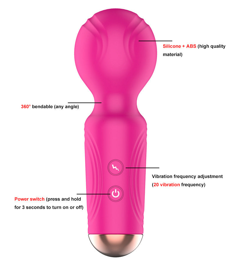 Vibromasseur clitoridien Magic Wand - Stimulateur de clitoris de mamelon portatif Jouets sexuels féminins
