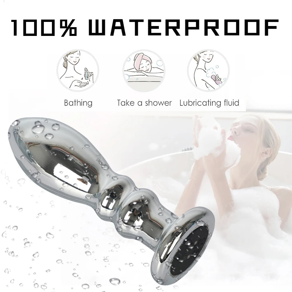 Vibrierender Dildo-Buttplug – Metalldildos G-Punkt-Prostata-Massage-Analspielzeug
