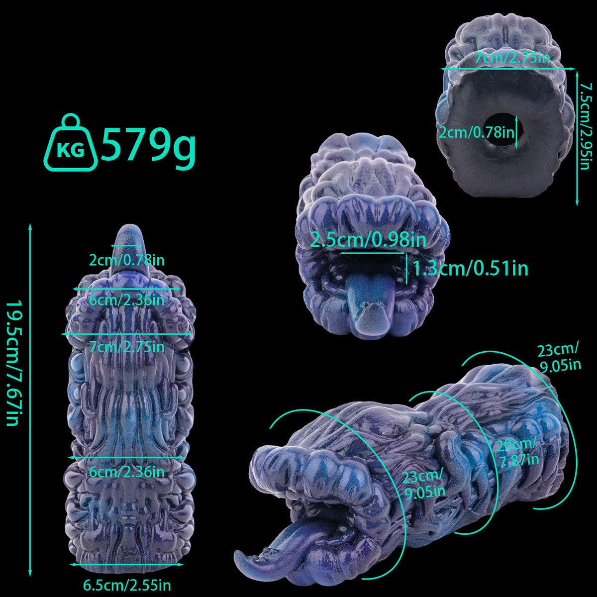 Cosmic Encounter: Shimmering Blue Alien Pussy Masturbator
