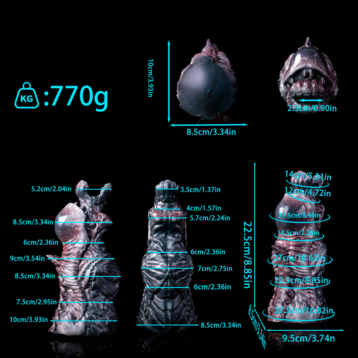Alien Pussy: Obsidian Maw Silicone Sleeve for Sci-Fi Fantasy