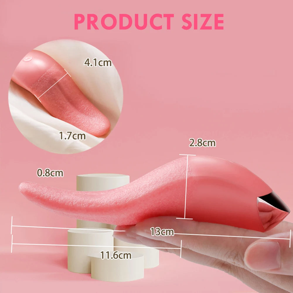 Pink Tongue Vibrator Clit Clamps - Clitoral Licking Nipple Stimulator Sex Toy for Women