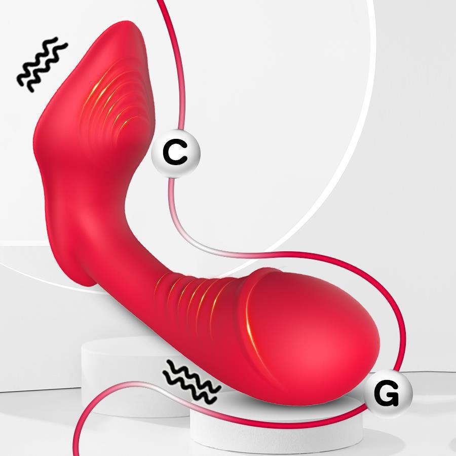 APP-gesteuerter Klitorisvibrator – Doppelend-G-Punkt-Dildo-Vibrator-Klitoris-Stimulator