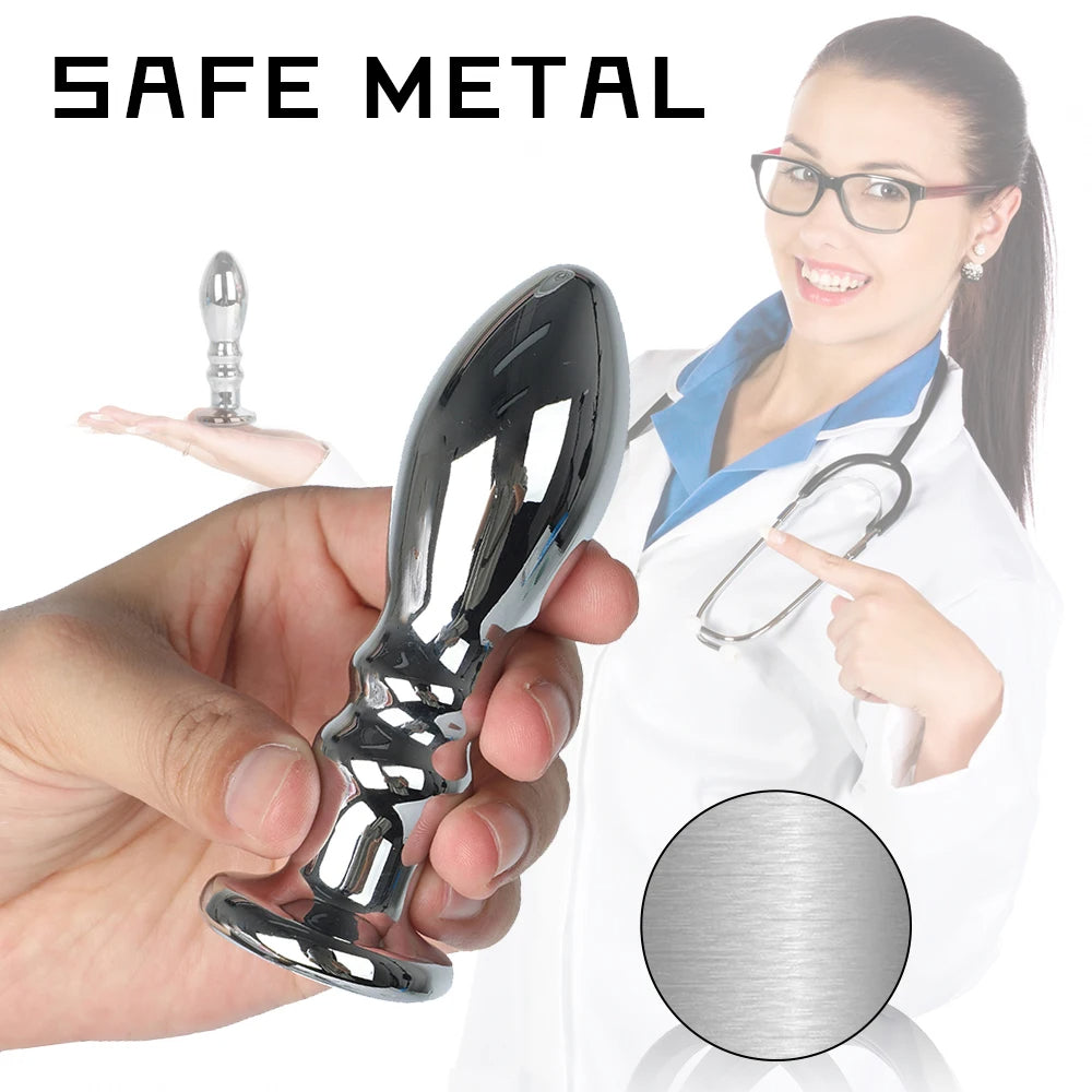 Vibrierender Dildo-Buttplug – Metalldildos G-Punkt-Prostata-Massage-Analspielzeug
