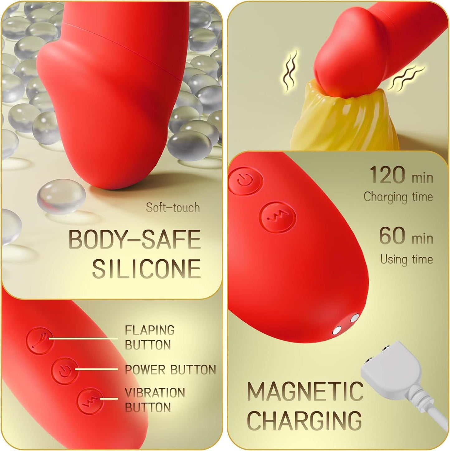 Gode réaliste vibrateur de clitoris-G Spot vibrant chatouillement battement de clitoris stimulateur de tapotement jouets sexuels féminins