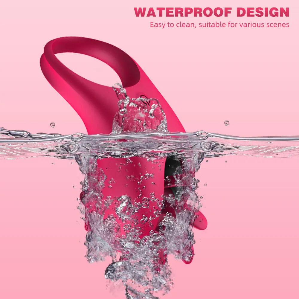 Anneau pénien vibrant léchant la langue stimulateur de clitoris - 10 modes d'éjaculation retardée plaisir amélioré