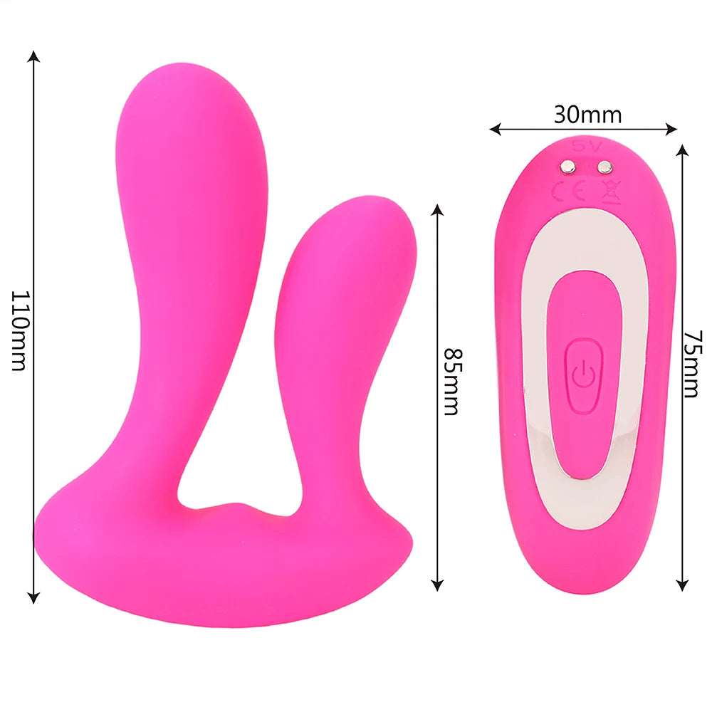 Vibromasseur double gode télécommandé - Plug anal vibrant Panty Sex Toys