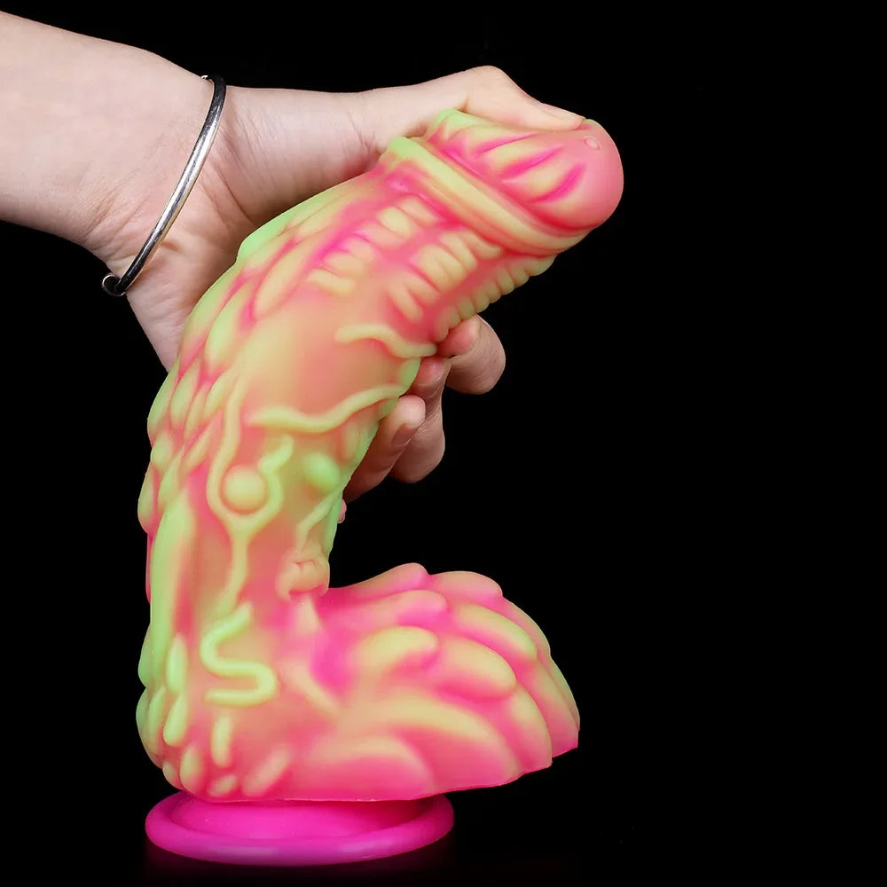 Bunter Monster-Umschnalldildo – Fantasy-Drachen-Dildos, Buttplug, Analspielzeug