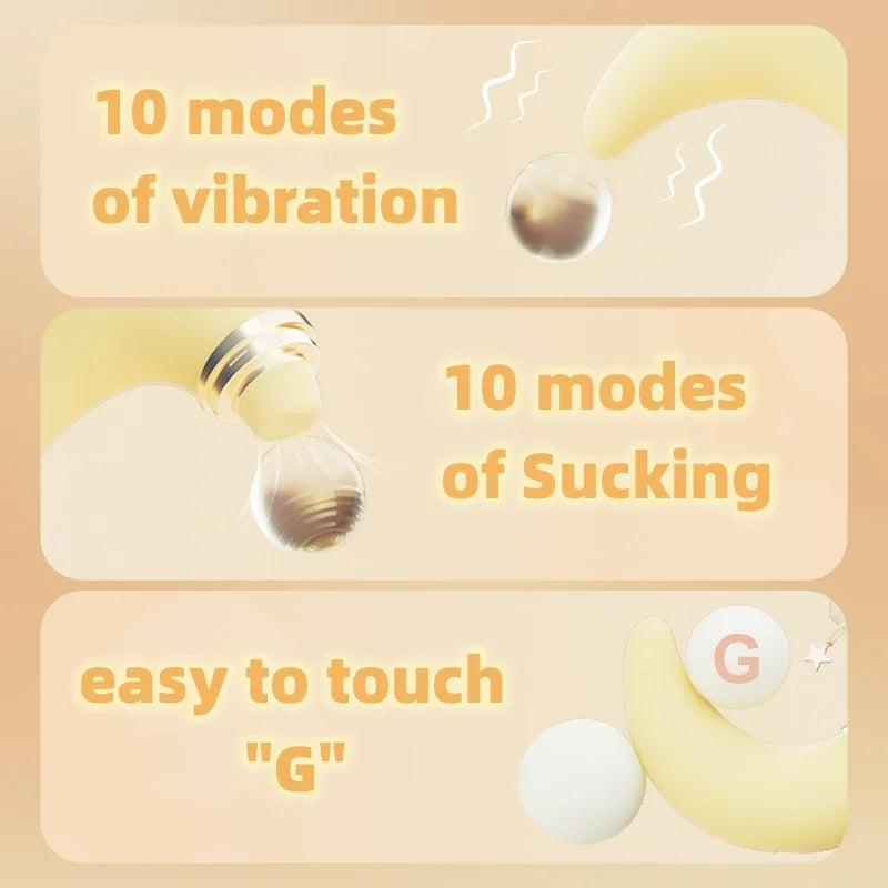 Moon Clit Stimulator G Spot Vibrator - Clitoral Sucking Vibrating Anal Dildo Female Sex Toy