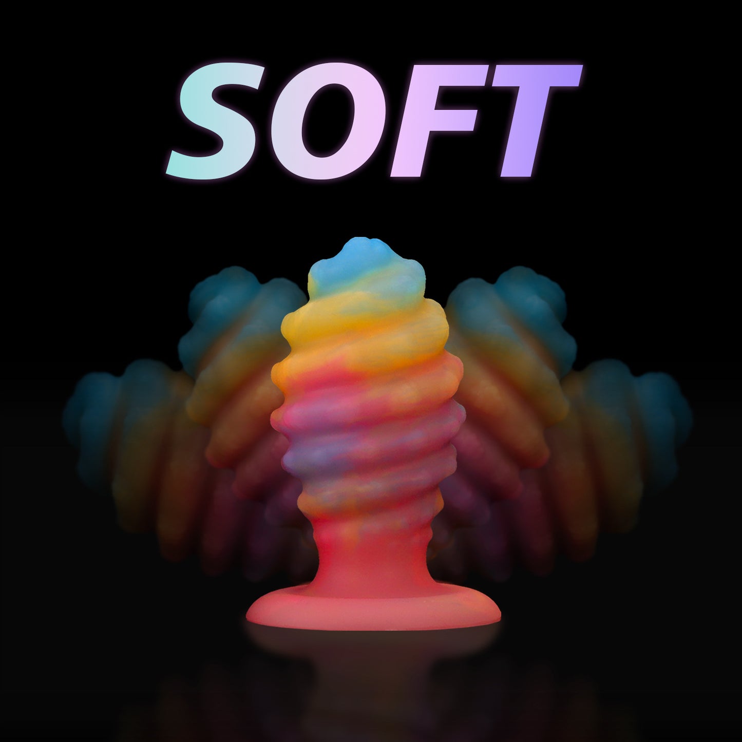 Luminous Conch Anal Dildo Butt Plug - Colorful Sprial Monsterdildo Vaginal Prostate Massager