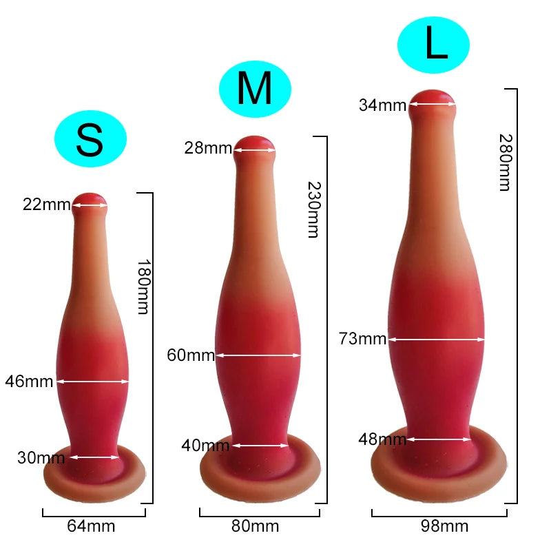 Gode anal en silicone Butt Plug - Fantasy Bowling Godes réalistes Strapon Sex Toy