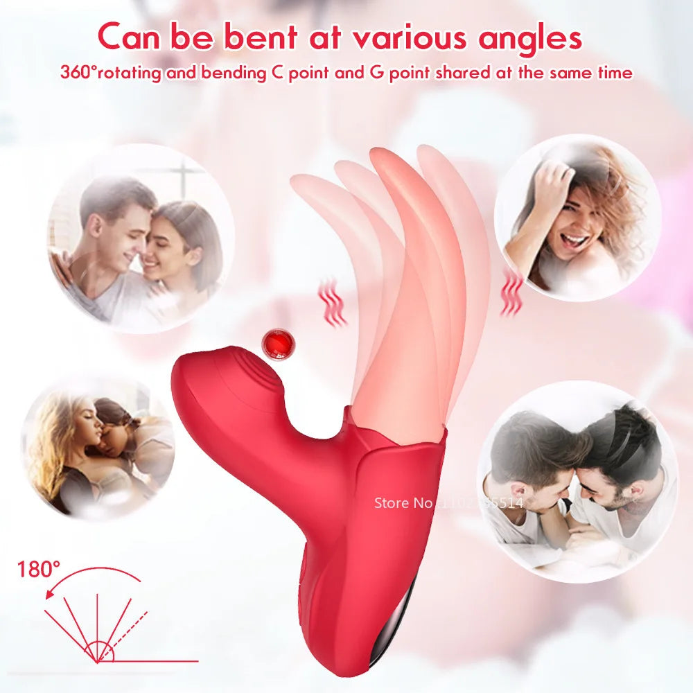 Stimulateur de point G de clitoris de langue réaliste-fantastique vagin léchant clitoridien sucer jouet sexuel féminin