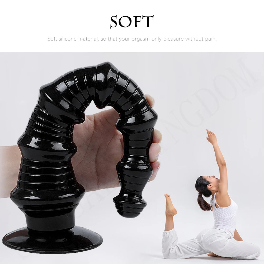 Dilatateur de plug anal long en silicone - Orgasme de la prostate d'expansion de gode anal à gros fils