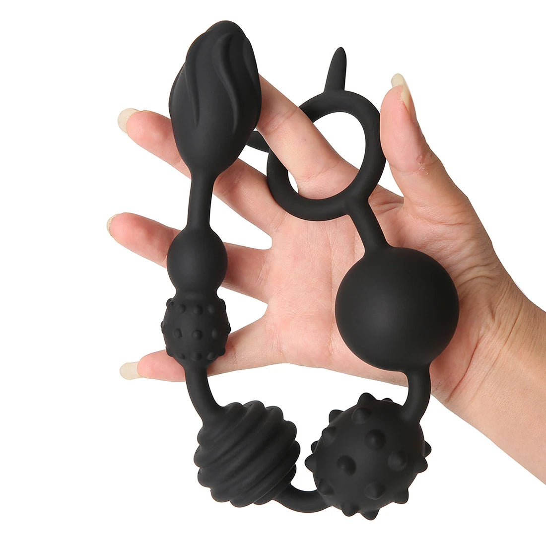 Gros gode anal en silicone souple avec perles anales et extension anale - Jouets sexuels