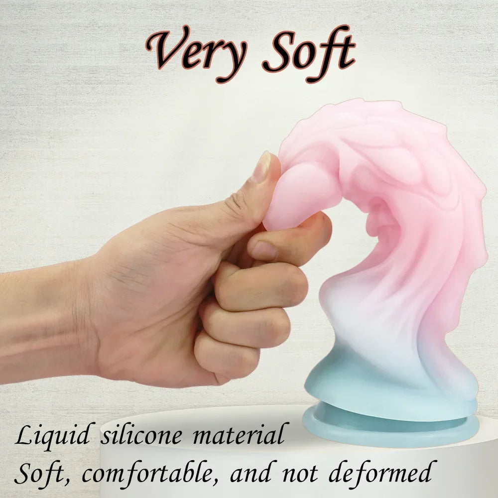 Drachenmonster-Dildo-Buttplug – leuchtende Macaron-Farbe, Fantasy-Dildos, Sexspielzeug für Frauen