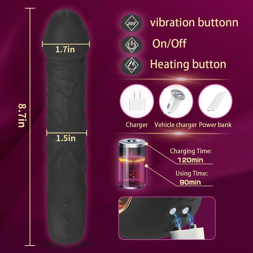 Vibrating Anal Dildo G Spot Vibrator - Handheld Heat Classic Vibrator Sex Toys
