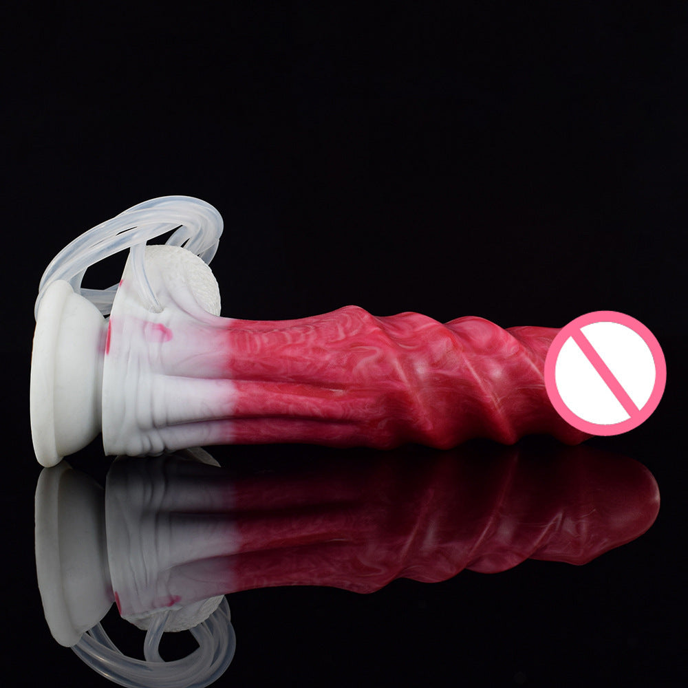 Ejakulierender Monsterdildo-Buttplug – Großes, spiralförmiges Sexspielzeug für die vaginale Prostatamassage für Frauen