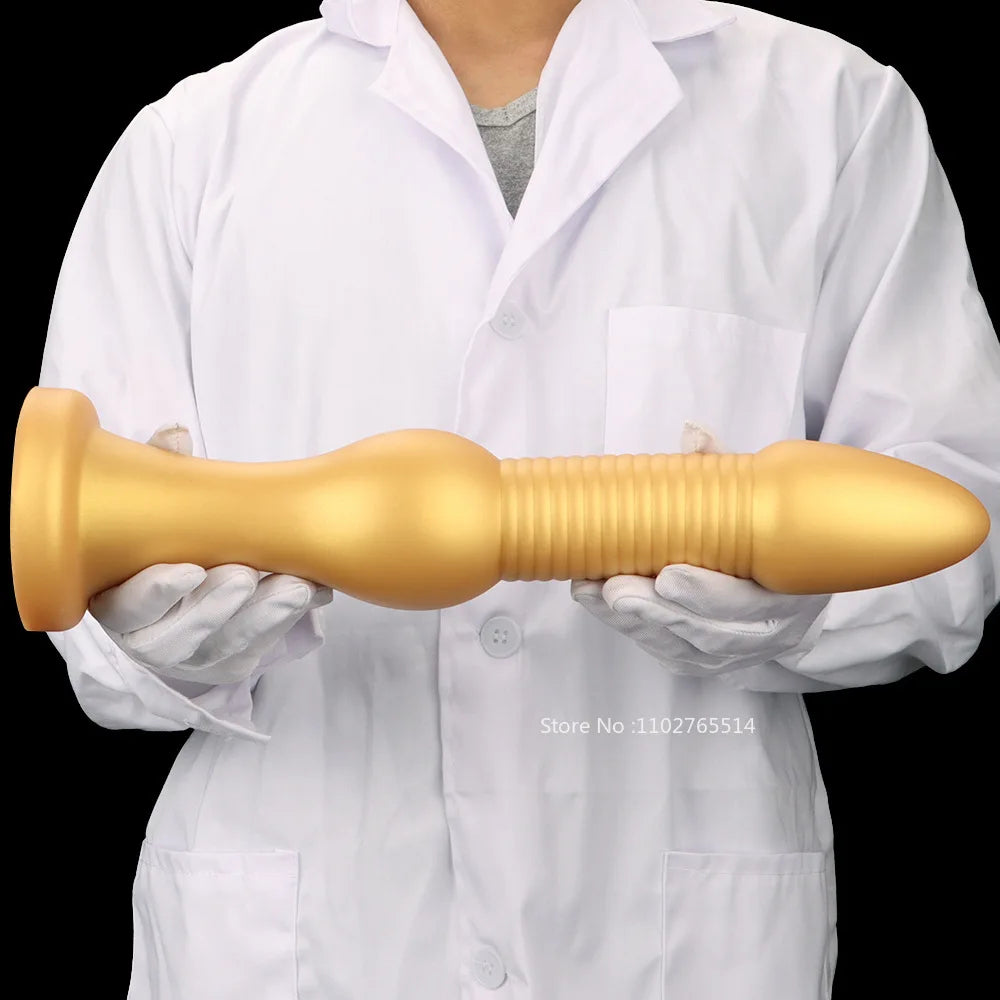 Riesiger Analdildo aus Silikon – geknotetes G-Punkt-Prostatamassagegerät mit Saugnapf, Sexspielzeug