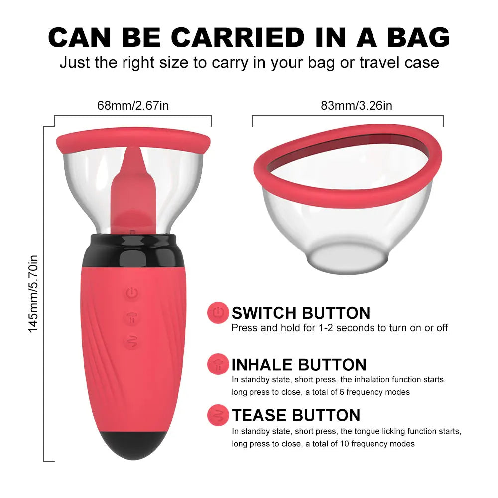 Clitoral Tongue Vibrator Female Sex Toys - Nipple Clamps Pussy Pump Vibrating Clit Sucker