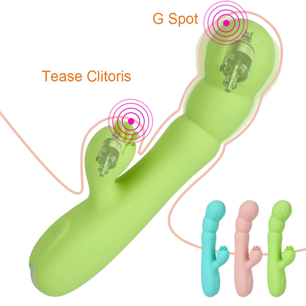 Gode vibrant à pince à clitoris pour langue - Stimulation clitoridienne du point G pour femme - Jouet sexuel