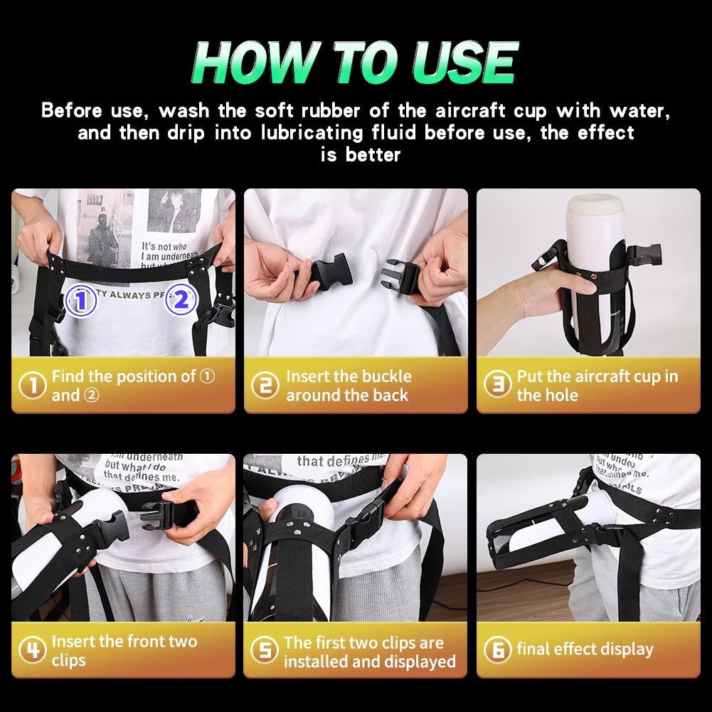 Masturbateur masculin à sangle - Chatte de poche à poussée Adulte Stroker Fellation Sex Toys pour hommes
