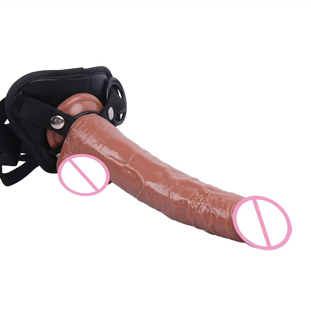 Trägerloser, realistischer Strap-on-Dildo – 12 Zoll lange Dildos, Analplug, weibliches Sexspielzeug für Lesben