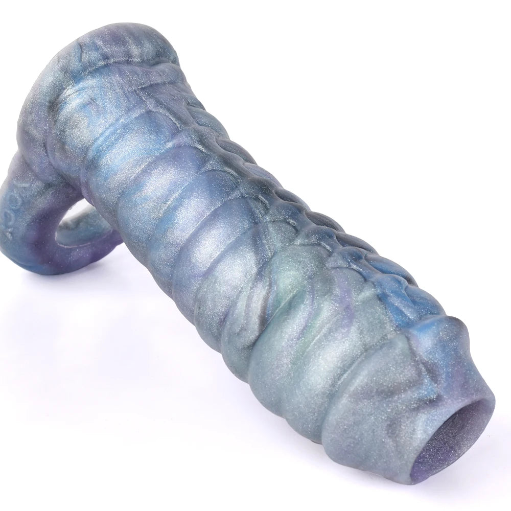 Masturbateur masculin à manches nervurées Monsterdildo - Jouet sexuel d'agrandissement de pénis de dragon en silicone pour hommes