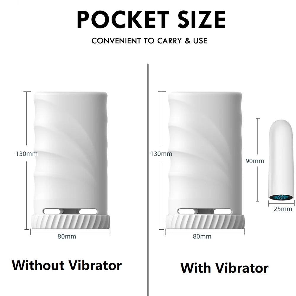 Masturbateur de poche vibrant pour homme - 3 manchons de masturbation, masseur vaginal et pénien