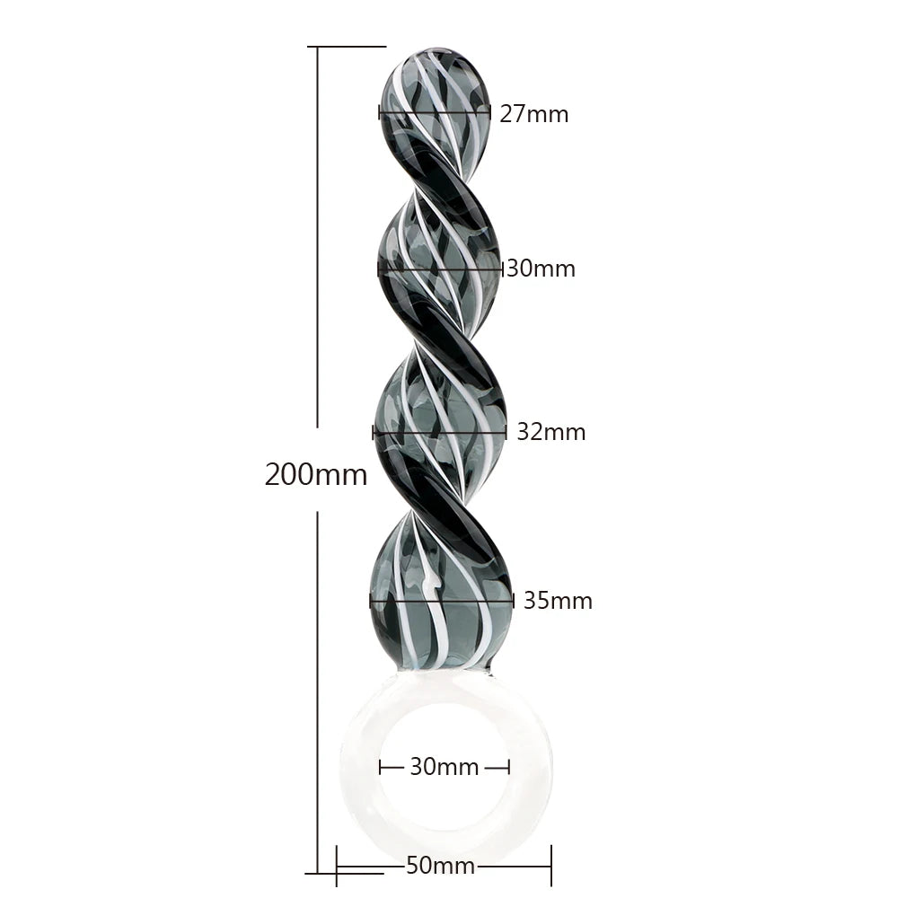 Spiral Glass Dildo Butt Plug - Crystal Anal Dildo Prostate Massager