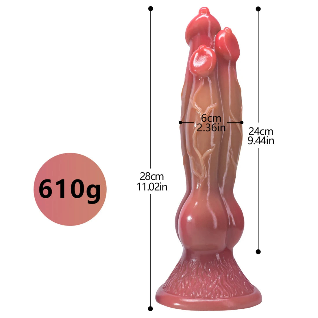 Realistic Thick Dog Dildo - 11 inch Monsterdildo Three Head Women Masturbating Sex Toys