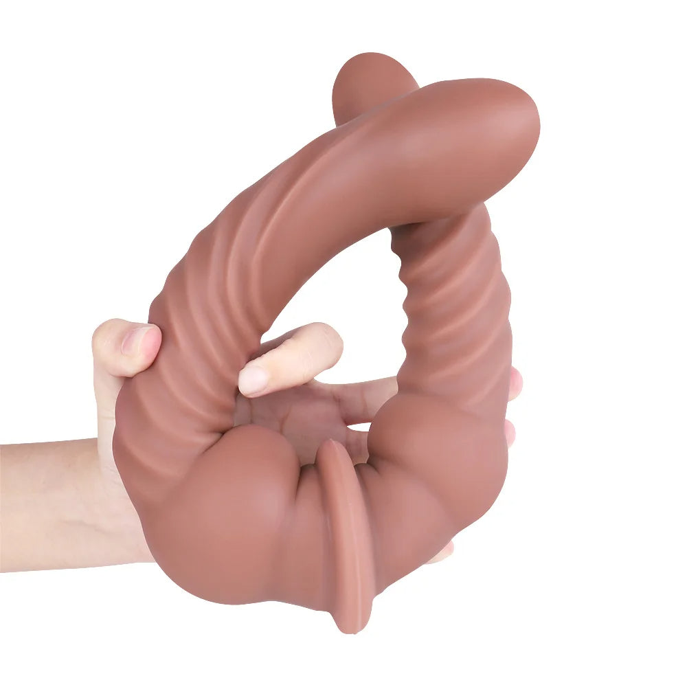 Godemichet anal réaliste à double extrémité - Gode fantaisie en silicone Jouets sexuels anaux pour couple